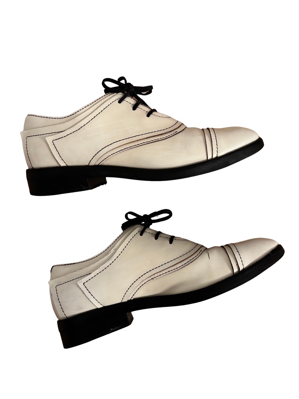 Alexander Wang “Spencer Cap Toe“ Patent White Leather Lace-Up Dress Shoes